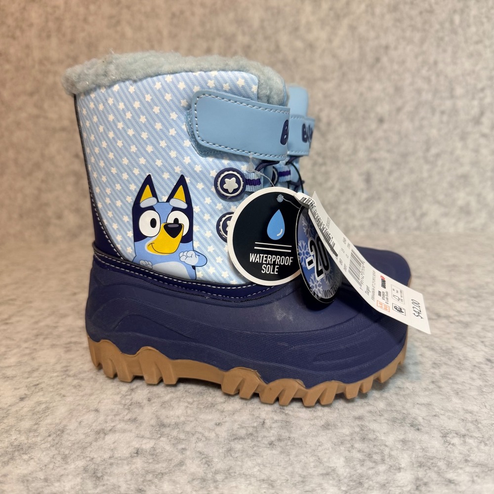 Bluey Snow Boots Toddler Girls Size 9 Blue Waterproof Thinsulate Winter Boots